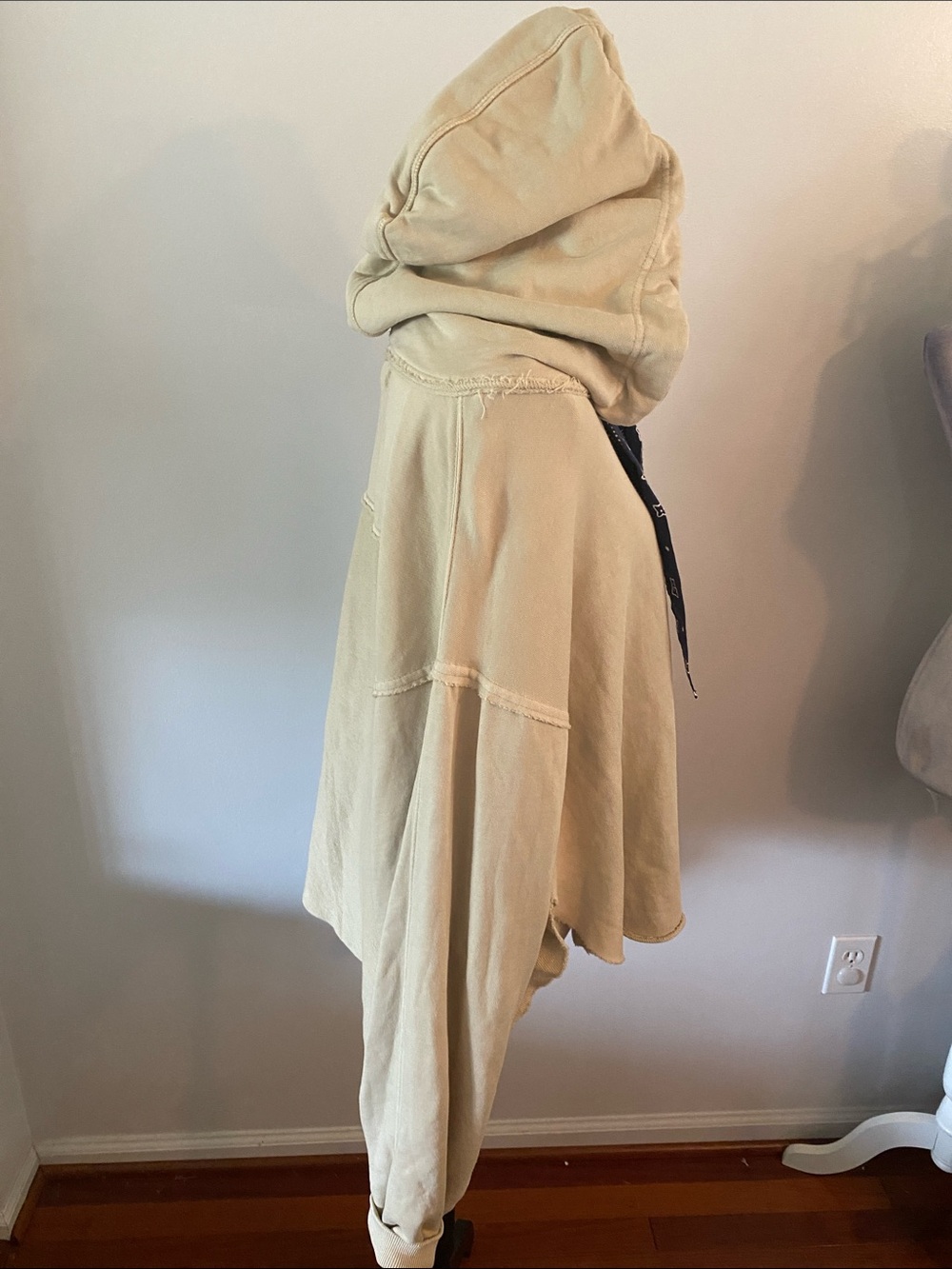 Free prople oversized size large necktie tie hoodie - Picture 4 of 9